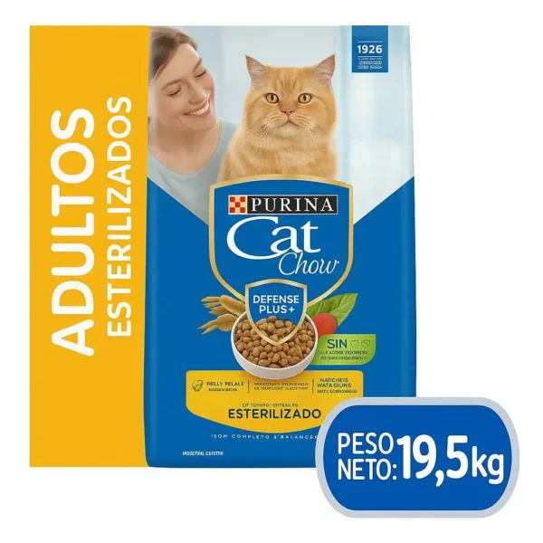 Alimento Para Gato Esterilizado Cat Chow Adulto 19.5kg Defense Plus