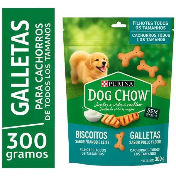 Snack Para Perro Cachorro 300g Dog Chow Galletas de Pollo y Leche Purina