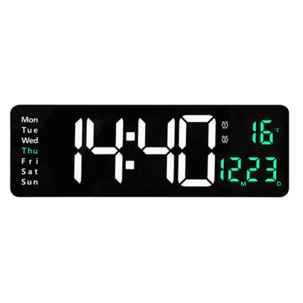 Reloj de pared digital LED grande y moderno para exteriores